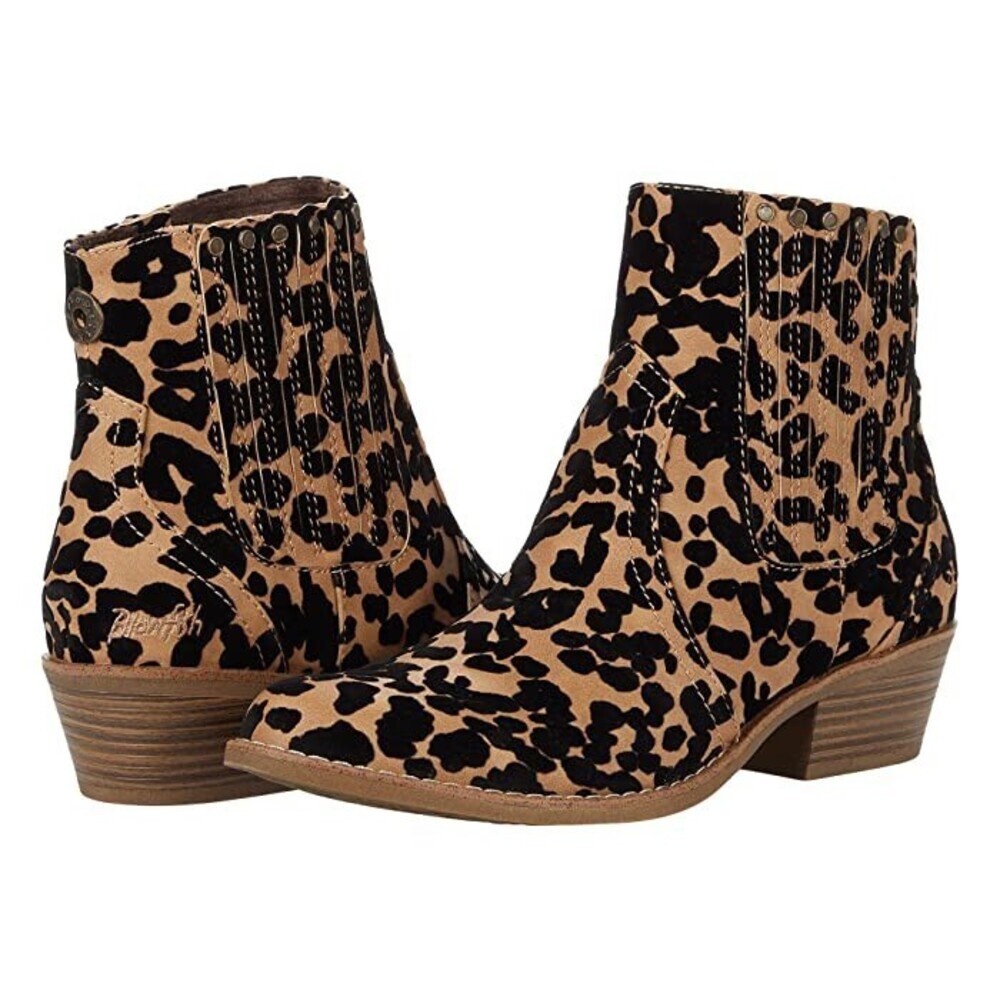 Blowfish Malibu Caitlynn Boots Womens US 7.5 Brown Leopard Print Bootie JOBB1073